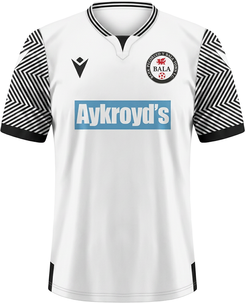 White retro football shirt with zigzag sleeves